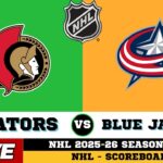 Ottawa Senators Vs Columbus Blue Jackets | NHL 2026 | NHL Live SCOREBOARD | Jan 21 2026