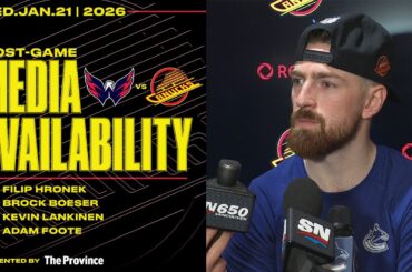 Hronek, Boeser, Lankinen & Adam Foote Post-Game Media | Canucks vs. Capitals (Jan 21, 2026)