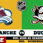 🔴LIVE : Anaheim Ducks Vs Colorado Avalanche | NHL 2026 | NHL Live SCOREBOARD
