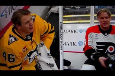 NHL Hockey fight - Blake Lizotte(Penguins) vs. Matrei Michkov(Flyers)