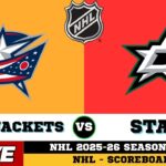 🔴LIVE : Dallas Stars Vs Columbus Blue Jackets | NHL 2026 | NHL Live SCOREBOARD
