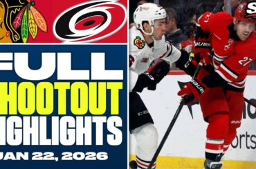 Chicago Blackhawks vs. Carolina Hurricanes | FULL Shootout Highlights - January 22, 2026
