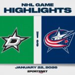 NHL Highlights | Stars vs. Blue Jackets - January 22, 2026