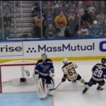 Brad Marchand axe chop's Jordan Binnington in game 4 😝