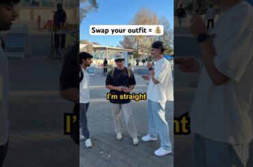 Swap your outfit with a stranger = 💰 #streetinterview #manonthestreet