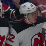 Cody Glass scores a goal against the Vancouver Canucks