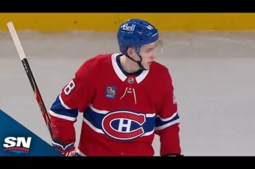 Canadiens' Lane Hutson Blasts Home A One-Time Feed From Demidov