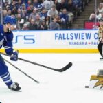 Maple Leafs' Laughton goes five-hole on Hill for slick backhand goal