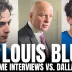 Pavel Buchnevich, Dalibor Dvorsky & Jim Montgomery Respond to St. Louis Blues Loss vs. Dallas