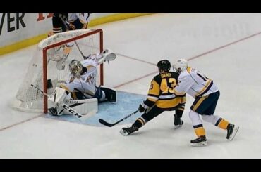 Crosby feeds Sheary cross-crease to beat Saros