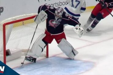 Blue Jackets' Jet Greaves, Isac Lundestrom Combine For Own Goal Vs. Lightning
