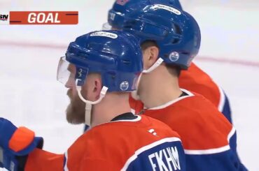Oilers Defenceman Evan Bouchard Scores First Career Hat Trick vs. Capitals