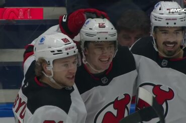 Cody Glass scores a goal against the Vancouver Canucks