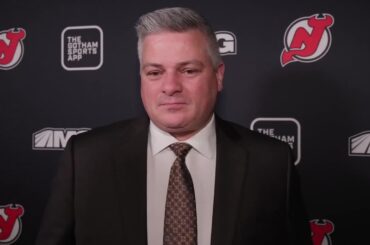 Sheldon Keefe speaks before Devils matinee in Seattle