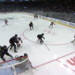 Dougie Hamilton scores a powerplay goal against the Seattle Kraken