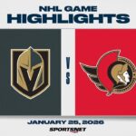 NHL Highlights | Golden Knights vs. Senators - January 25, 2026