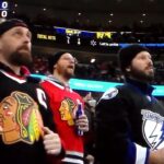 NHL Hockey fight - Nick Foligno(Black Hawks)vs. Jack Finley(Lightning)