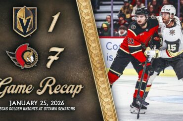 HIGHLIGHTS | Ottawa Senators 7, Vegas Golden Knights 1 | Jan. 25, 2026