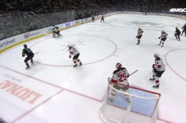 Ryker Evans scores a goal against the New Jersey Devils
