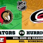 🔴LIVE : Carolina Hurricanes Vs Ottawa Senators | NHL 2026 | NHL Live SCOREBOARD | Jan 25 2026