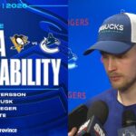 Pettersson, DeBrusk, Blueger & Adam Foote Post-Game Media | Canucks vs. Penguins (Jan 25, 2026)