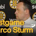 Marco Sturm talks after the Bruins fall @ DAL