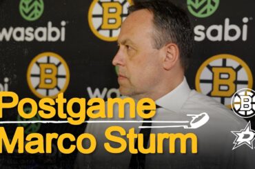 Marco Sturm talks after the Bruins fall @ DAL
