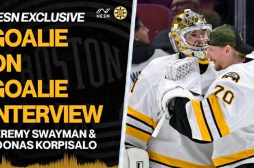 Exclusive Goalie-On-Goalie Interview With Bruins Jeremy Swayman & Joonas Korpisalo
