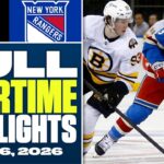 Boston Bruins at New York Rangers | FULL Overtime Highlights - January 26, 2026