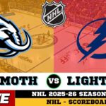 🔴LIVE : Utah Mammoth Vs Tampa Bay Lightning | NHL 2026 | NHL Live SCOREBOARD