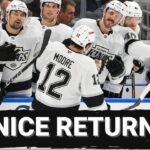 Trevor Moore returns to help the LA Kings start a 6 game road trip with a much needed 2 points