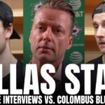 Glen Gulutzan, Wyatt Johnston & Thomas Harley Respond to Columbus Blue Jackets SHUTOUT vs. Dallas