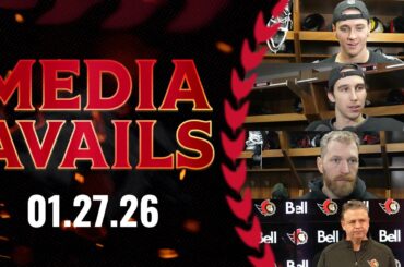 Shane Pinto, Claude Giroux, Dylan Cozens, Travis Green Media Availability