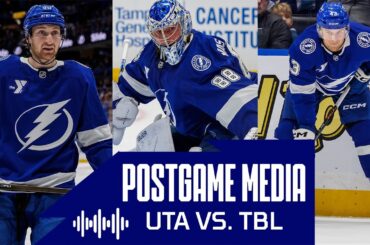 Postgame Media vs UTA | Raddysh, Moser, Vasilevskiy