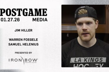 MEDIA: Warren Foegele, Samuel Helenius, and Jim Hiller | 01.27.26 Postgame at DET