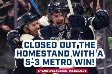 Blue Jackets Close Out Homestand with a 5-3 METRO WIN Over the Flyers! 💪 | Postgame Media