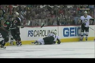 Joni Pitkanen nails Jordan Staal [FSN]