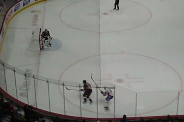 Belleville Senators' Mads Søgaard makes a breakaway save vs. Laval Rocket's Florian Xhekaj 1/14/26