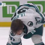 🥊🥊 Evander Kane and Timothy Liljegren go at it and drop the mitts 💥