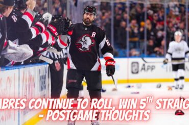 Sabres Continue To Roll, Win 5th Straight - Postgame Thoughts