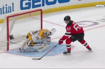 Jesper Bratt scores a goal against the Nashville Predators