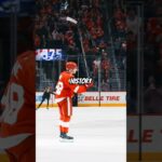 Patrick Kane on the mic as he makes history with his 1375th NHL point