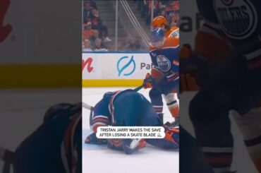 Tristan Jarry Makes The Save While Losing His Skate Blade 😎