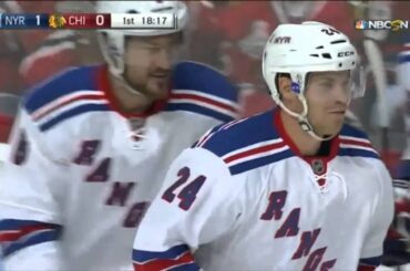Oscar Lindberg First NHL Goal vs Chicago (10/7/15)