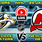 🔴 LIVE: Predators at New Jersey Devils | NHL Scoreboard | Jan 29 | Hughes vs Josi at The Rock