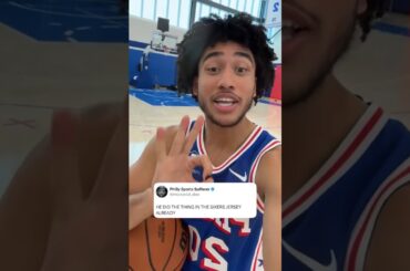 Jared McCain 2 days into Philly 😂🔥 (via @sixers)