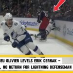 NO PENALTY ON DEVASTATING HIT! Erik Cernak KNOCKED OUT by Mathieu Olivier |