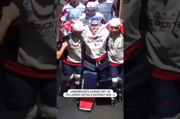 Caps Carry Charlie Lindgren Off The Ice 😳
