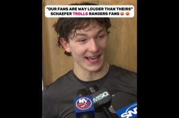 "Our Fans Are WAY Louder" Matthew Schaefer TROLLS Rangers Fans😭😭 #schaefer #hockey #islanders