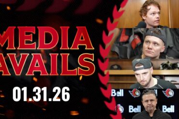 Drake Batherson, Tim Stützle, Stephen Halliday, Travis Green Pregame Media vs NJD